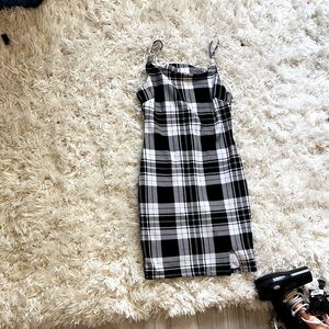 Black and white skater dress